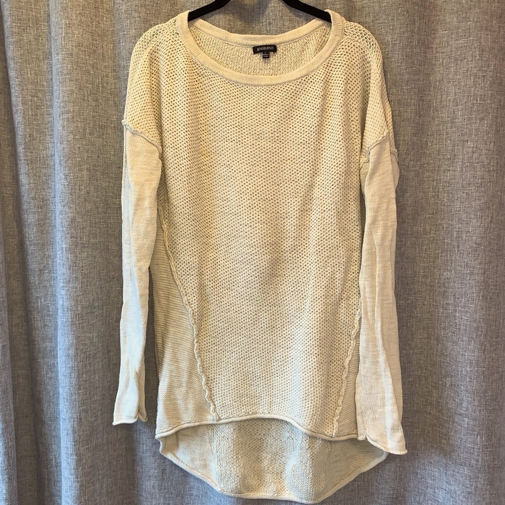 𝅺womens large distressed/inside out Angeleno sweater